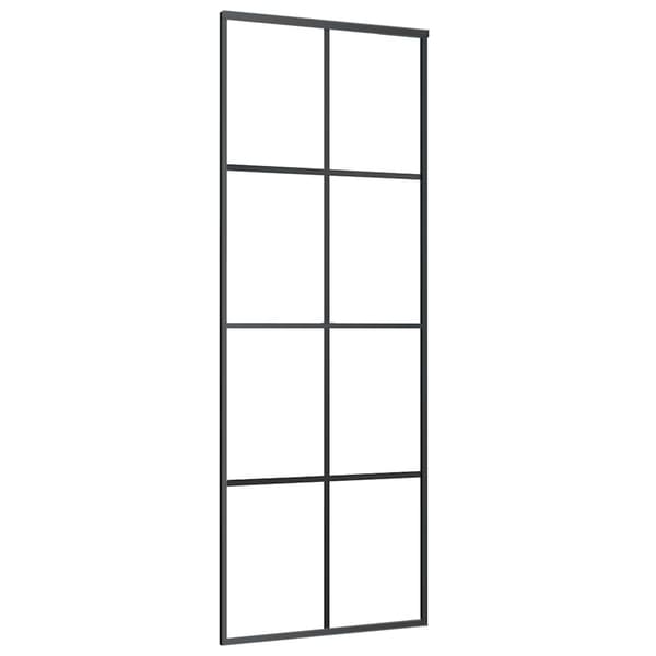 vidaXL skydedøre, aluminium og ESG-glas, 76x205 cm, sort