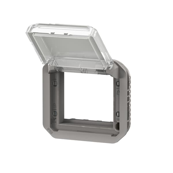 Arteor/Mosaic-adapter med transparent lock, mekanism 70,5x70,5mm - grå