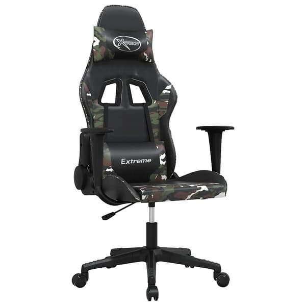 vidaXL gamingstol, sort og camouflage, kunstlæder