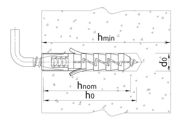 Rawlplug Expansionsplugg med Rak Krok FIX Ø12