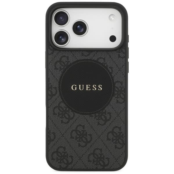 Guess 4G Circle Classic Logo MagSafe-etui til iPhone 17 Pro Max, sort