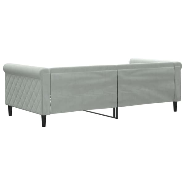 vidaXL Bäddsoffa ljusgrå 90x190 cm klädd i sammet