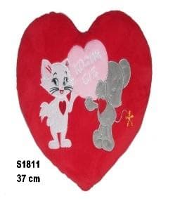 Jeg elsker dig hjerte - Kat 37cm MIX