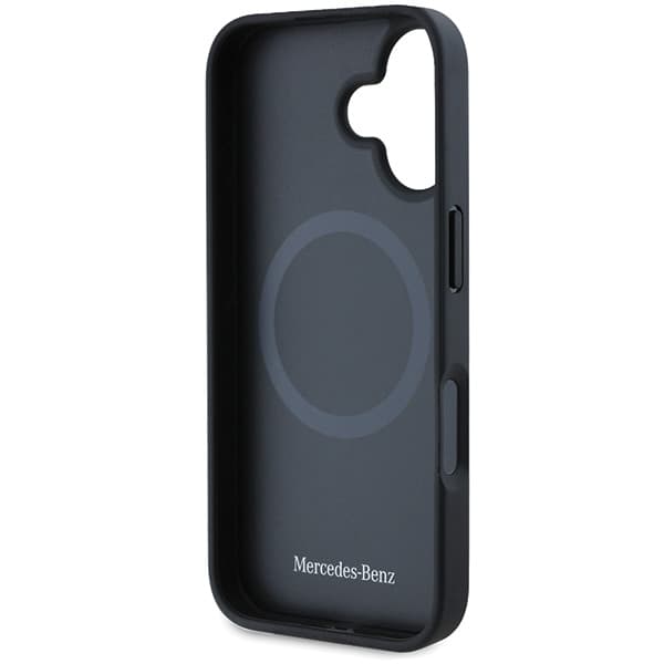 Mercedes MB Blue Line MagSafe læderetui til iPhone 16, sort