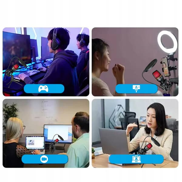 Zenwire ME4 Studio kondensatormikrofon til pc-spil RGB USB-C USB 3.0