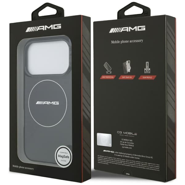 AMG Dobbeltlags Transparent Smocked MagSafe-cover til iPhone 17 Pro Sort