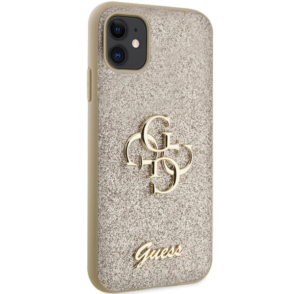 Guess Glitter Script Big 4G-skal till iPhone 11 / Xr, guld