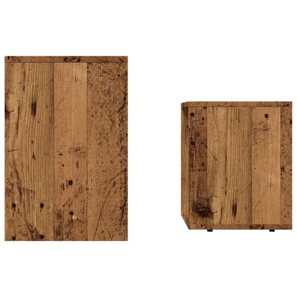 vidaXL Stapelbara soffbord, 2 st, antikt trä