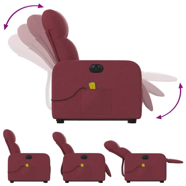 vidaXL Elektrisk lyftbar massagefåtölj röd