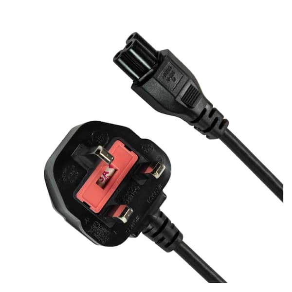 Cloverleaf C5 UK BS 1363 til IEC C5 LogiLink 1,8 m strømkabel til bærbar computer