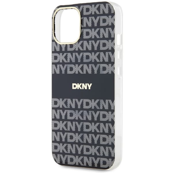 DKNY IML Mono & Stripe MagSafe-etui til iPhone 15, sort