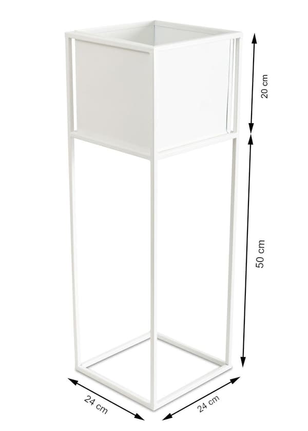 Moderne hvid blomsterstander 70 cm