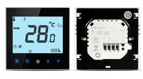 Cronos AC605H-WIFI-termostaatti musta