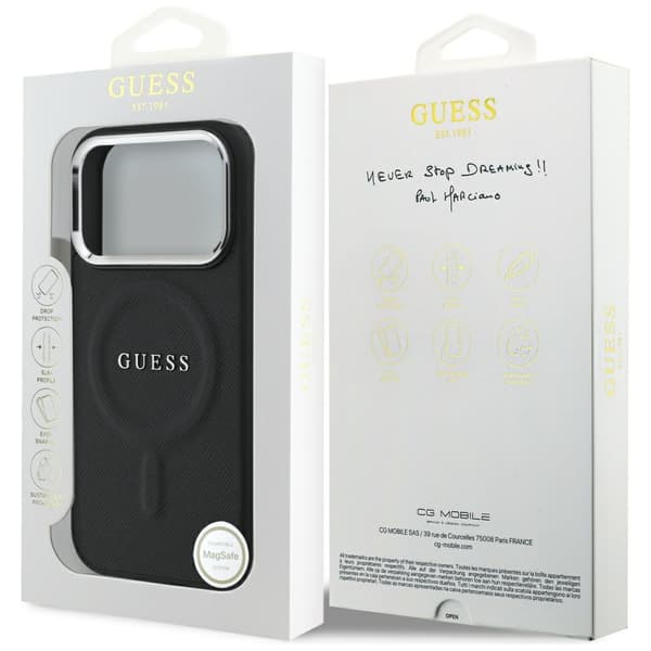 Guess Classic Logo MagSafe-etui til iPhone 17 Pro, sort
