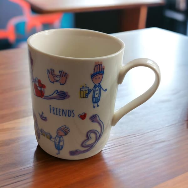 Keramisk mugg 320ml med inskriptionen VÄNNER