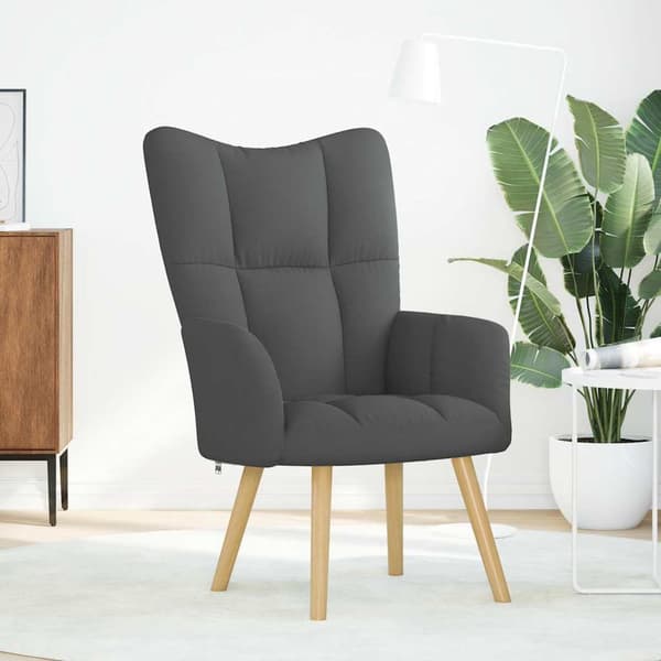 vidaXL Loungefåtölj, mörkgrå, klädd i tyg