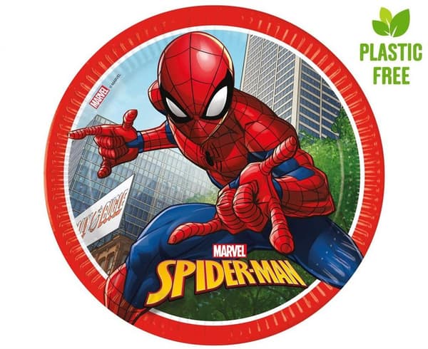 Spiderman paptallerkener 23 cm 8 stk.