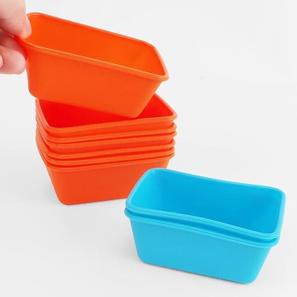 Silikone bageforme til mini kager og cupcakes, 10 stk. Rektangulære