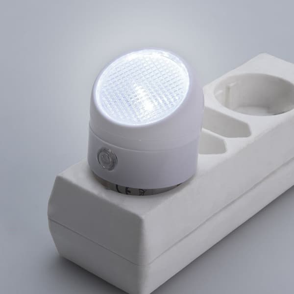 LED-natlampe med skumringssensor, hvid