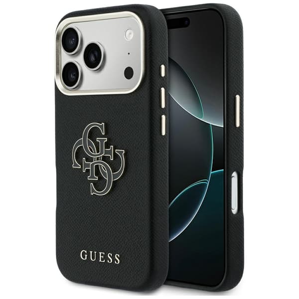 Guess FW Resin Logo-cover til iPhone 17 Pro, sort