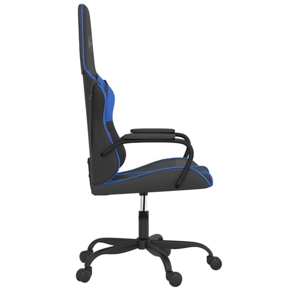 vidaXL massage-gamingstol, sort og blå, kunstlæder