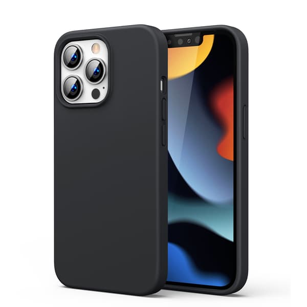 Fleksibelt silikone-cover i gummi til iPhone 13 Pro, sort