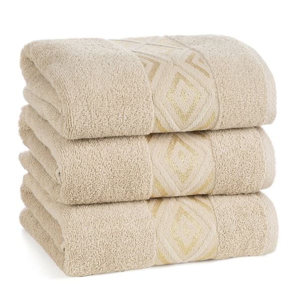 AZARI 50x90 beige kiiltävä lankapyyhe