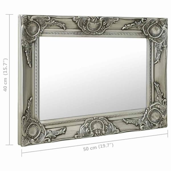 vidaXL Barock väggspegel 50x40 cm silver