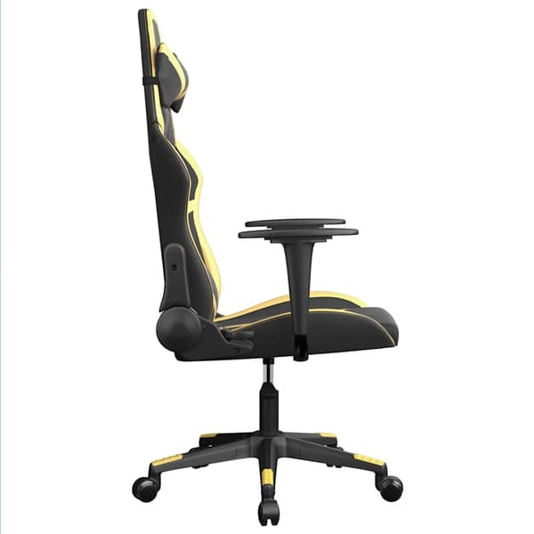 vidaXL massage-gamingstol, sort og guld, kunstlæder