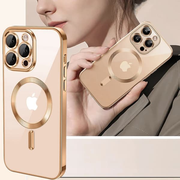 Etui til iPhone 16 Pro, Electro MagSafe, ørkentitanium + Glasskærmbeskytter