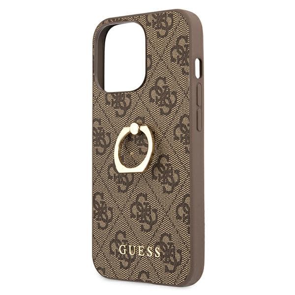 Guess 4G cover med ringholder til iPhone 13 Pro / 13, brun