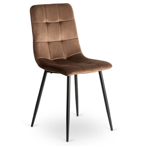 Klädd matstol PERU brun sammet modern loft