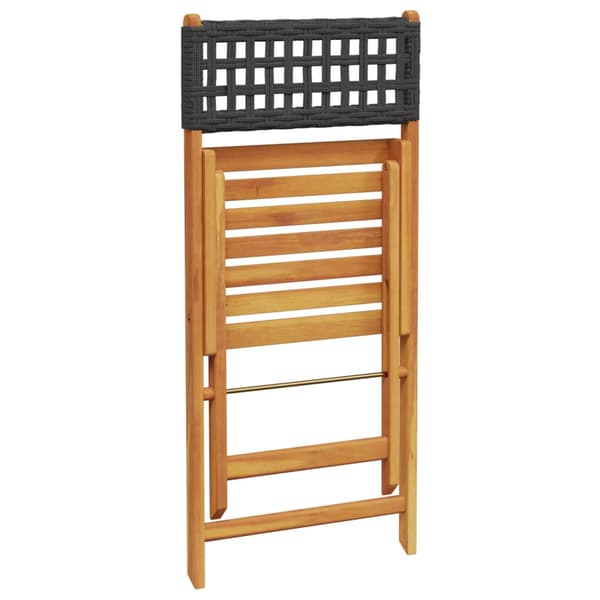 vidaXL foldbare havestole, sæt med 6, sort polyrattan og træ