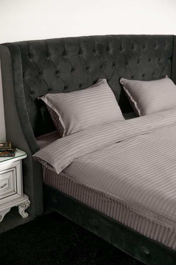 Premium dubbel euro satin bäddset mocka 100% bomull