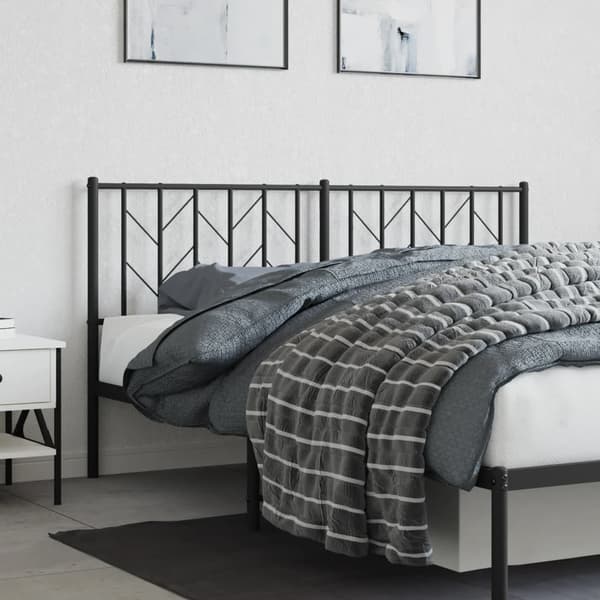 vidaXL metalsengegavl sort 160 cm
