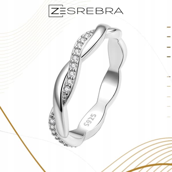 Silver flätad ring pr 925 storlek 16