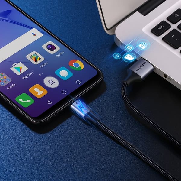 USB - micro USB -kaapeli 1m harmaa