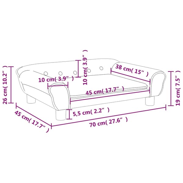 vidaXL Barnsoffa svart 70x45x26 cm sammet