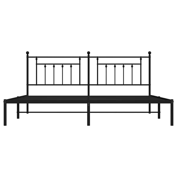 vidaXL metalsengestel med hovedgærde sort 193x203 cm