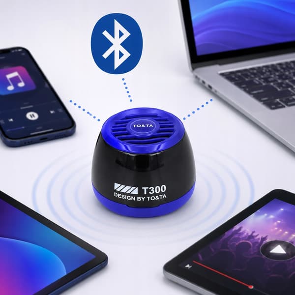 Trådløs Bluetooth-højttaler MP3 microSD LED Magnetisk BLÅ N65N