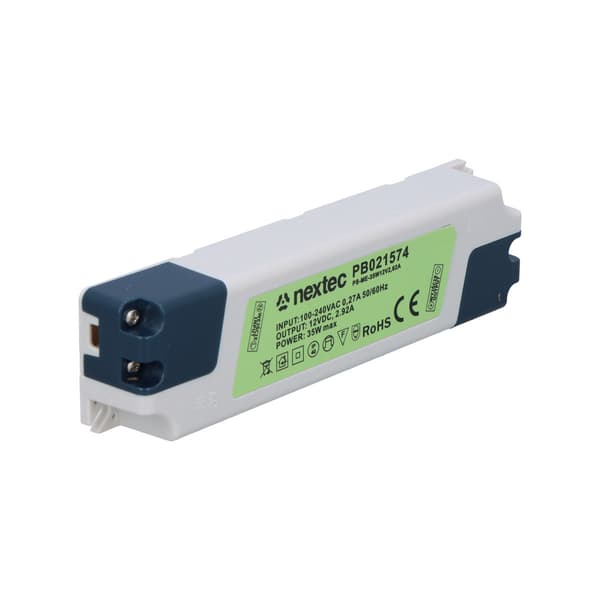 Edullinen LED-asennusvirtalähde IP20 / 12V / 2.92A / 35W
