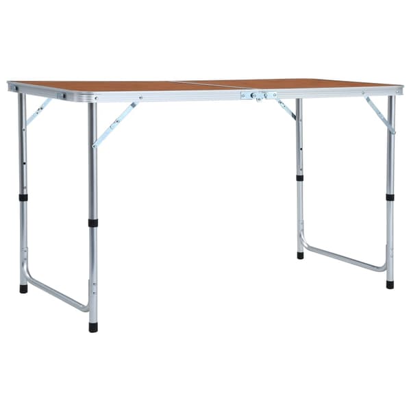 vidaXL foldbart campingbord, aluminium, 120x60 cm