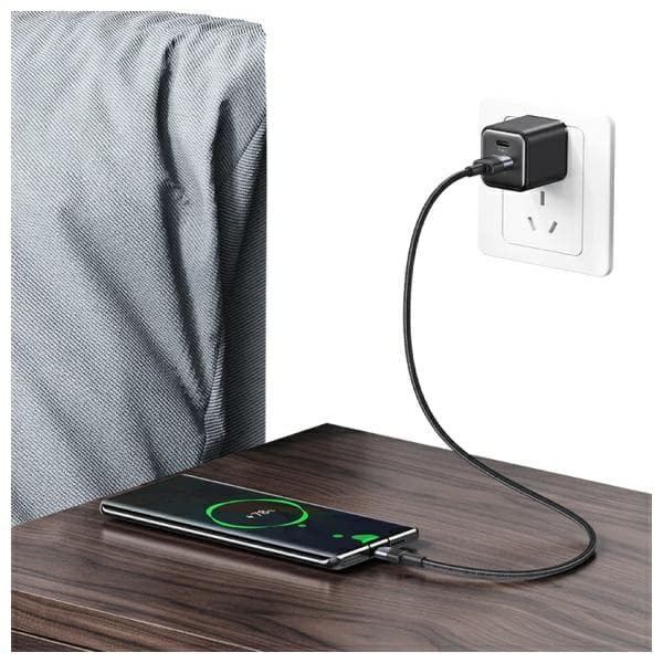 USAMS USB-A till USB-C 3A 1,2 m datakabel i aluminiumlegering SY