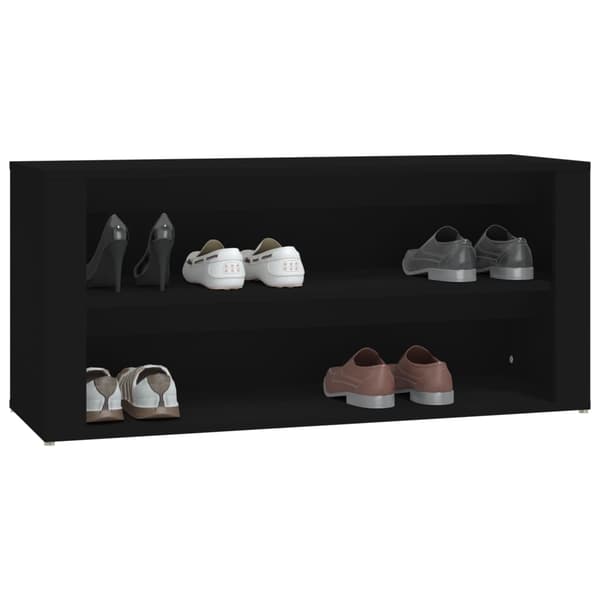 vidaXL skohylde sort 100x35x45 cm træbaseret materiale