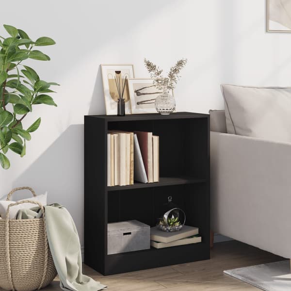 vidaXL bogreol sort 60 x 24 x 74,5 cm spånplade