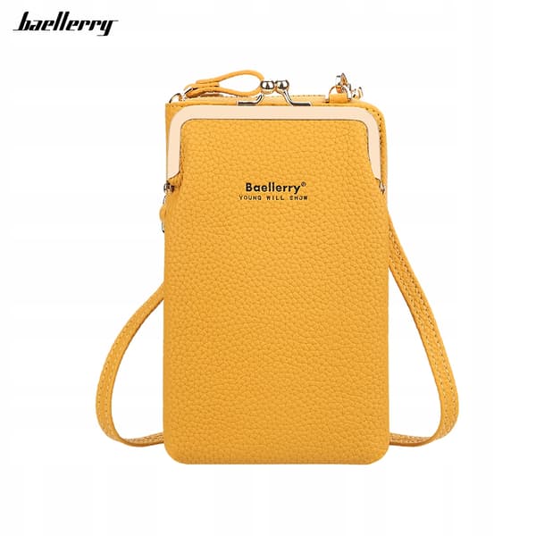 Dam Mini Clutch Axelväska Plånbok Organizer Gul Baellerry