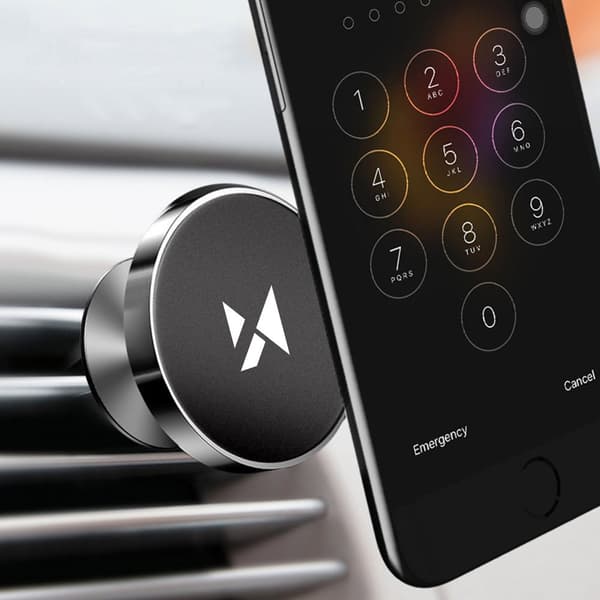 Magnetisk telefonhållare för bilgrill, svart