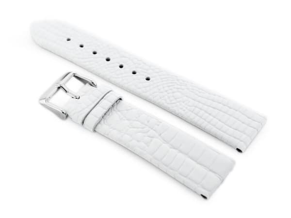 Läderrem för klockan W57 - vit - 22mm