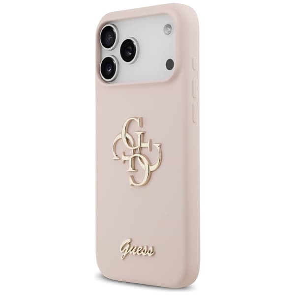Guess Big 4G Script -silikonikuori iPhone 17 Pro Maxille, pinkki