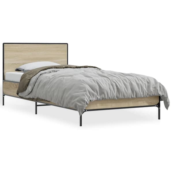 vidaXL Sängram Sonoma Ek 75x190 cm träbaserat material